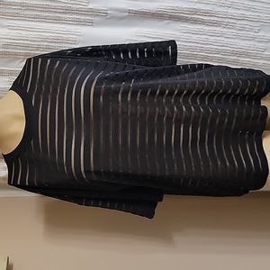 Forever 21 Black Stripped Sheer Tee! NWT!